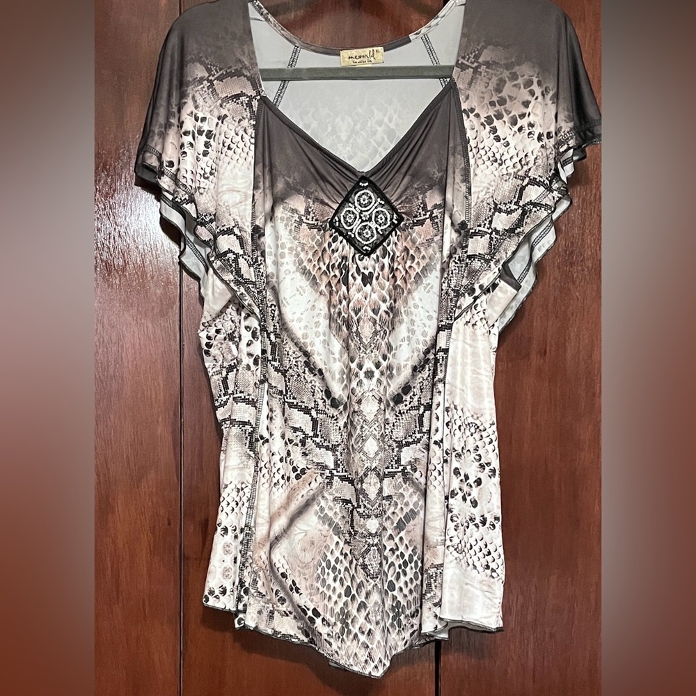 One World Tunic One World Snake Print Top